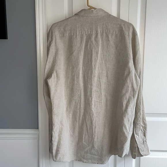 NWOT Linen Murano button-down long sleeve shirt in oatmeal color size L - Picture 5 of 8